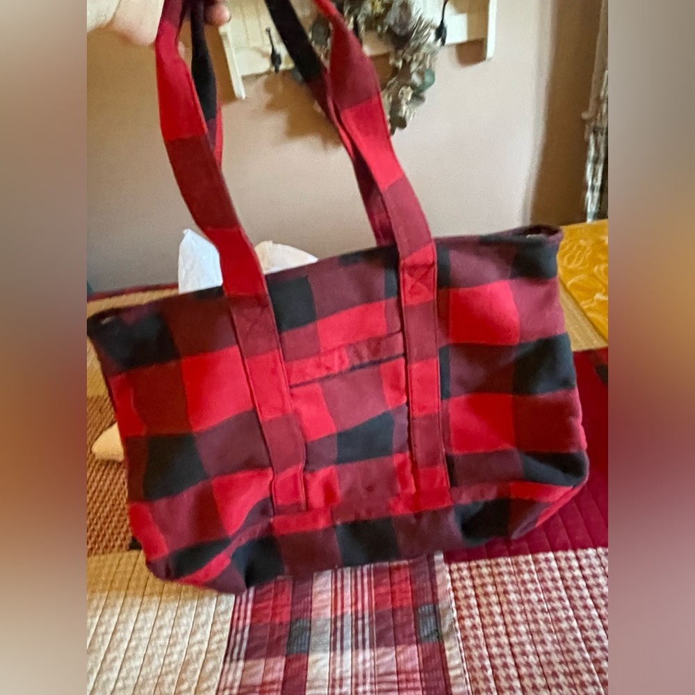 Buffalo Plaid fleece Tote